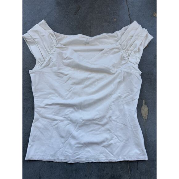 6 for $20 Banana Republic Soft Stretch Off White Top (Size S) - Picture 4 of 5